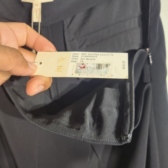 Rebecca Tailor Wide Leg Crop Pants Womens Size 10 Black - Picture 9 of 13